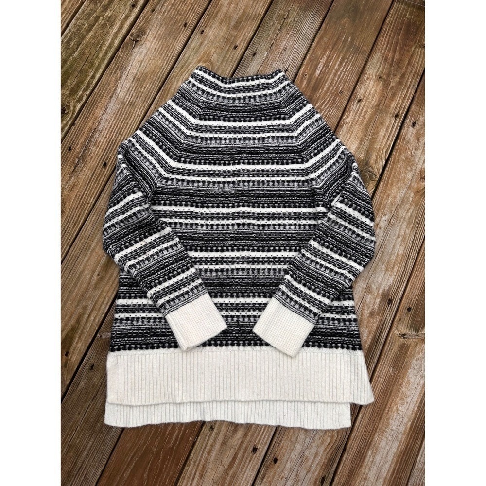 Unavailable - Talbots Womens Mock Neck Striped Knit Sweater Wool Blend - Picture 2 of 5